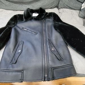 Kids Zara Flux Leather Bomber Jacket